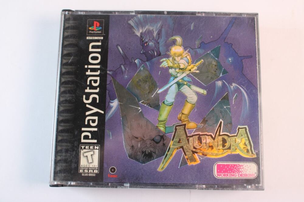 Alundra (Sony Playstation 1, PS1) Holo W/ Fire Dragon Disc, Manual but no map